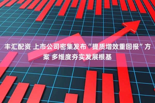 丰汇配资 上市公司密集发布“提质增效重回报”方案 多维度夯实发展根基
